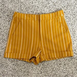 Forever 21 Mustard Yellow Striped Shorts – Size M